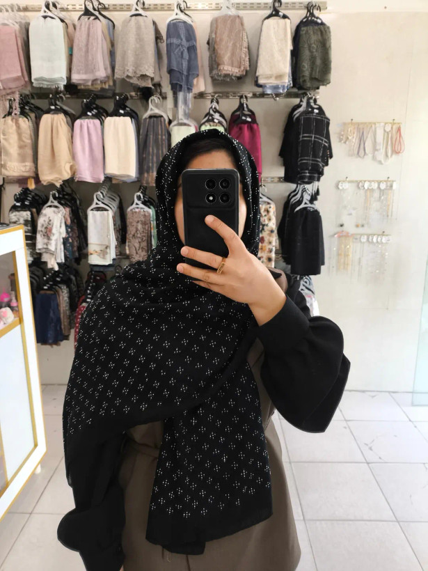شال درختی درجه یک فول نگین ستاره ای مجلسی زنانه و دخترانه