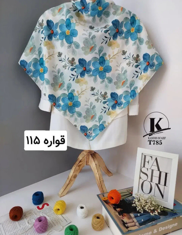 روسری نخ اسپان قواره ۱۲۰ چاپ دیجیتال زنانه و دخترانه