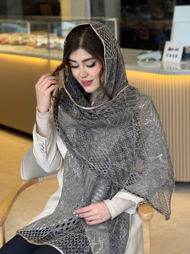 شال مجلسی وارداتی لوکس طرح سنگی زنانه و دخترانه