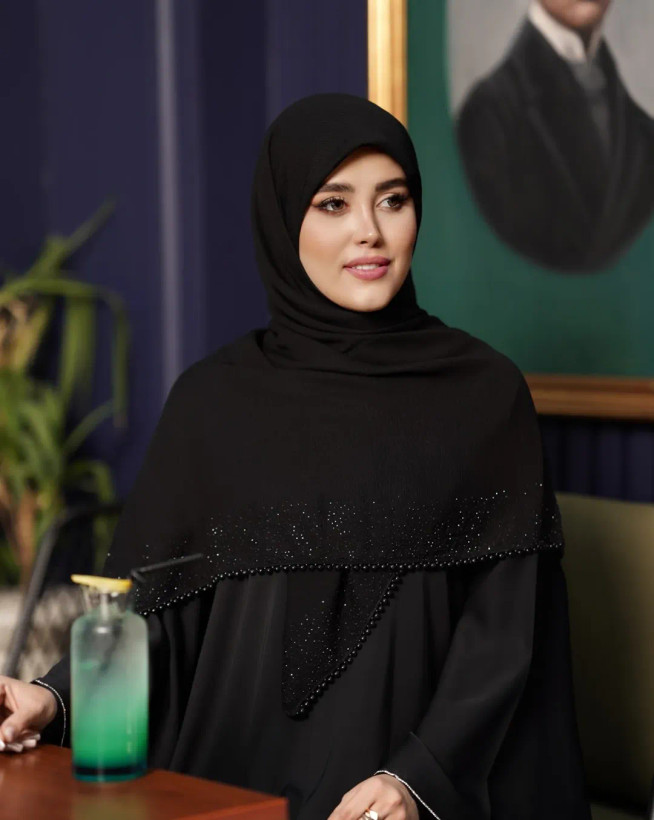 روسری قواره ۱۳۰ مشکی محرمی