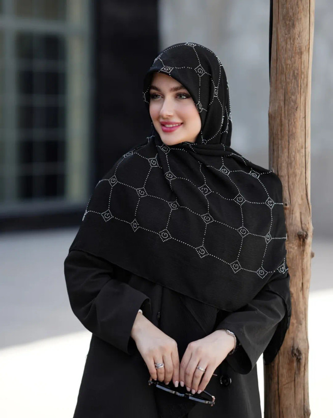 روسری قواره ۱۳۰ مشکی محرمی