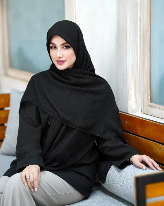 روسری قواره ۱۳۰ مشکی محرمی