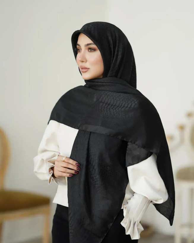 روسری قواره ۱۳۰ مشکی محرمی