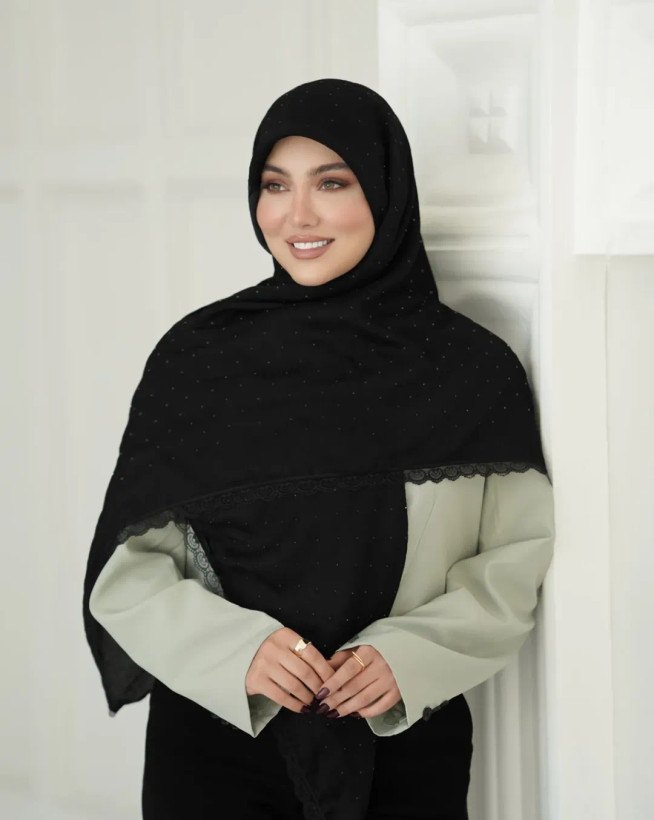 روسری قواره ۱۳۰ مشکی محرمی