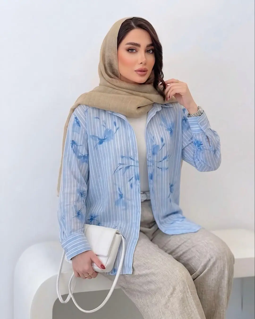 شومیز لینن زارا هاوایی فری سایز